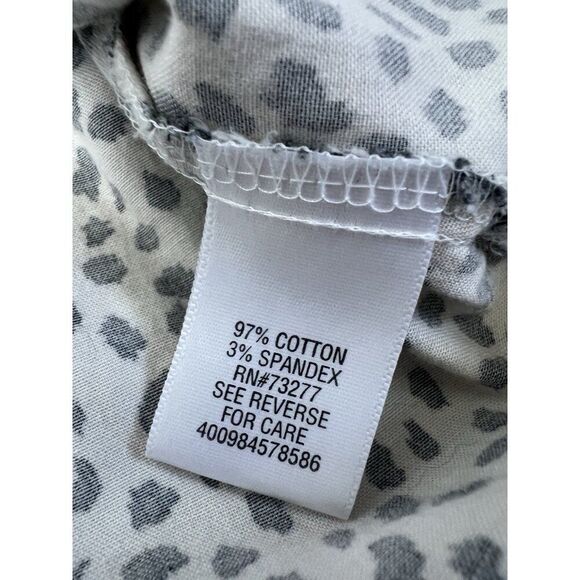 Apt. 9 Women Plus Size 1X White & Black Polkadot Speckle Button Up Blouse Shirt - Picture 5 of 13